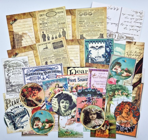 Ephemera Set - Vintage Adverts - 30 pieces - 200gsm